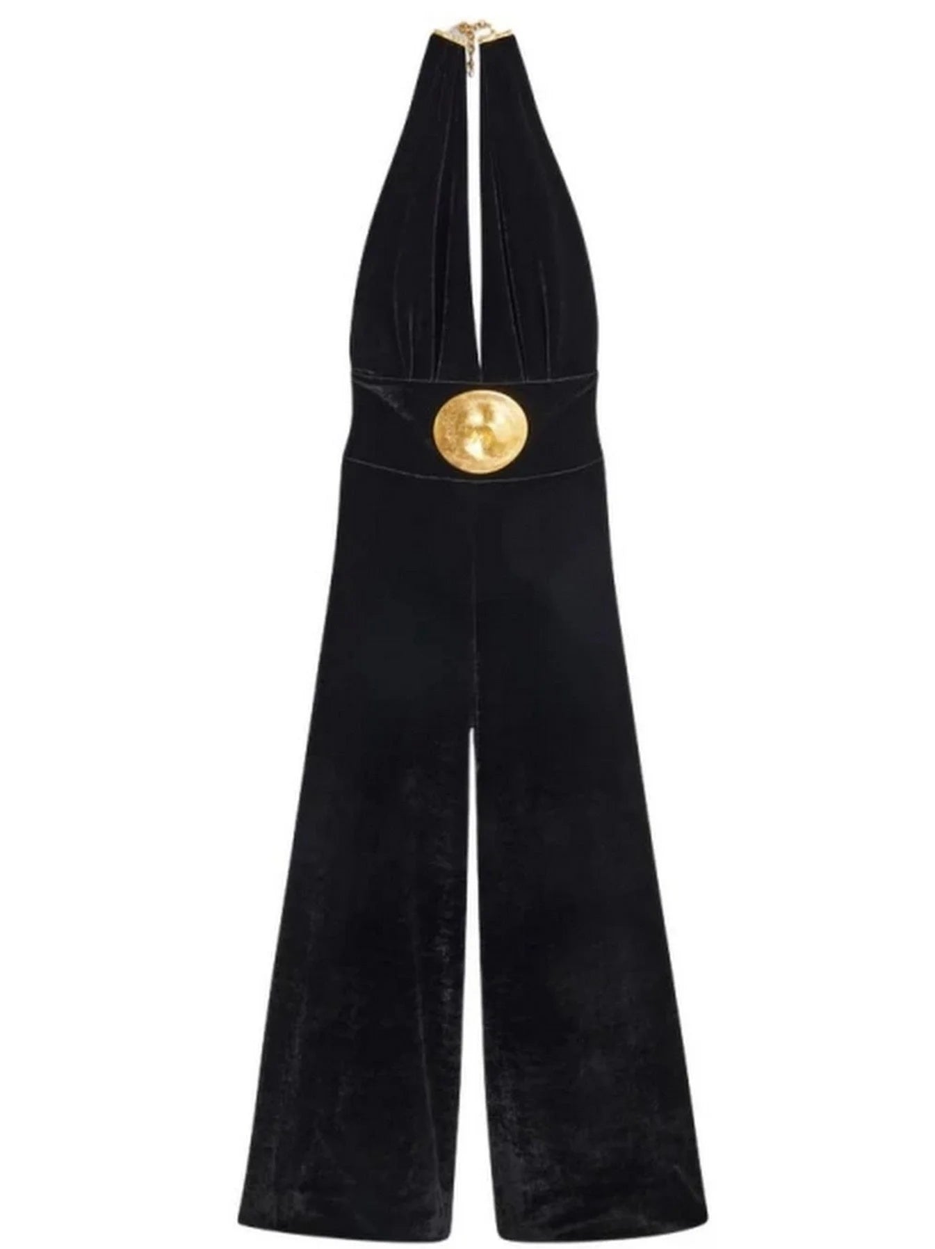 Black Velvet Halter Neck Jumpsuit - Suits & Sets