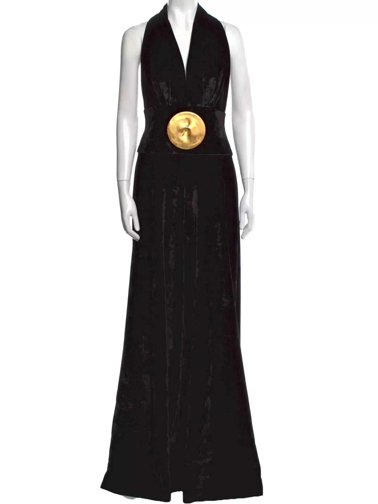 Black Velvet Halter Neck Jumpsuit - Suits & Sets