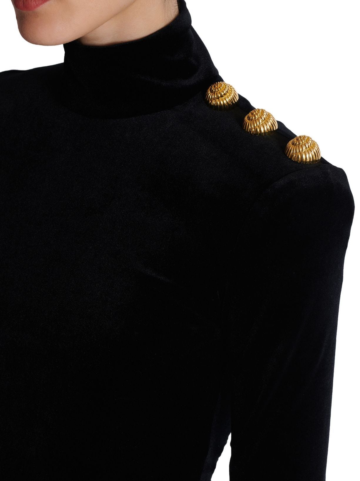 Black Velvet Mock-Neck Top Branna Couture