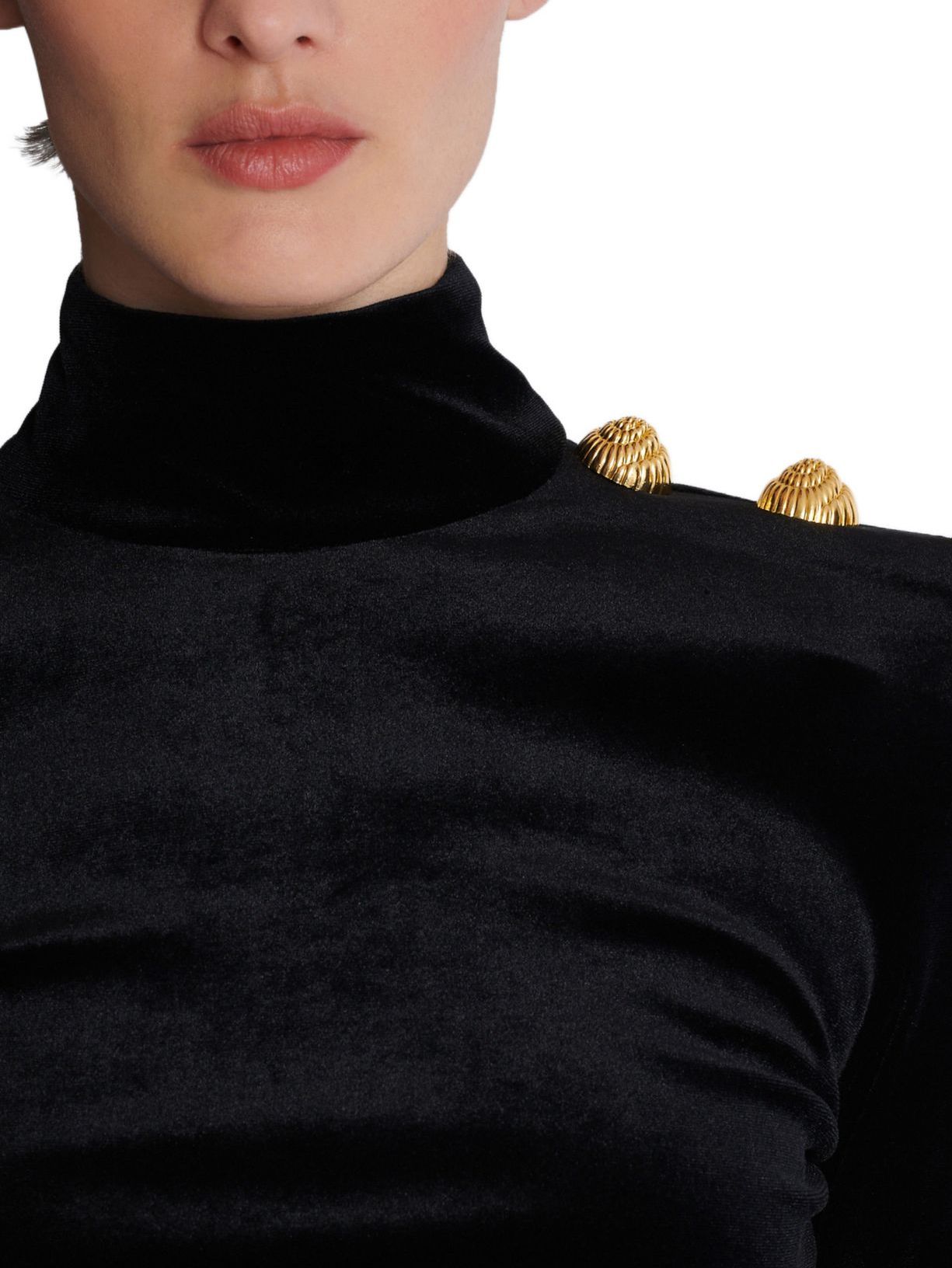 Black Velvet Mock-Neck Top Branna Couture