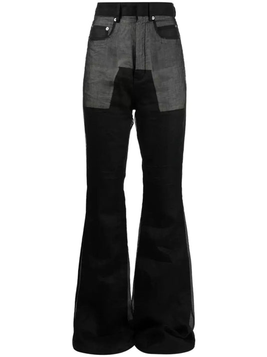 Bootcut High-Waisted Light Weight Bicolor Slim Fit Pants - Branna Couture