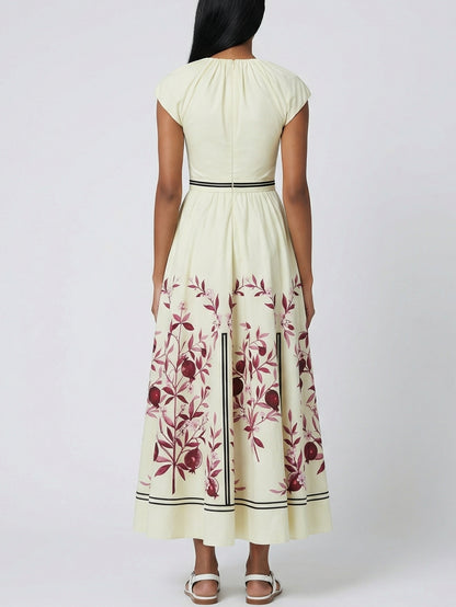 Botanical Border-Print Maxi Dress - Dresses