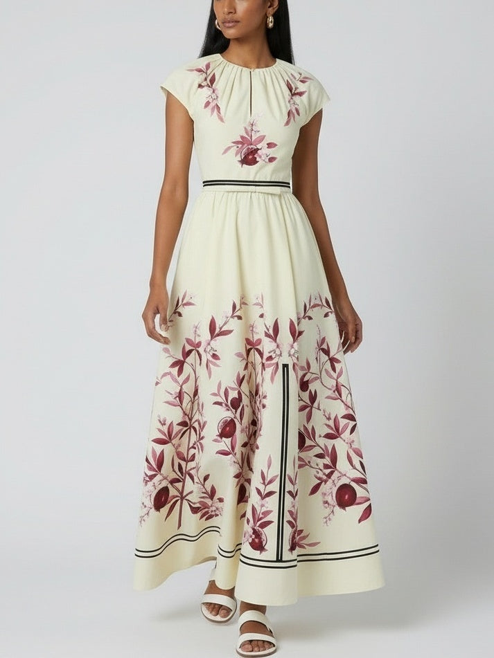 Botanical Border-Print Maxi Dress - Dresses