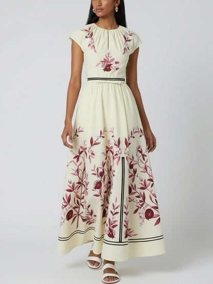 Botanical Border-Print Maxi Dress - Dresses