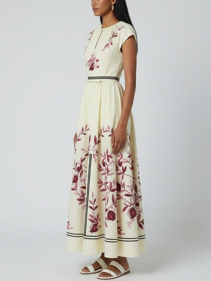 Botanical Border-Print Maxi Dress - Dresses