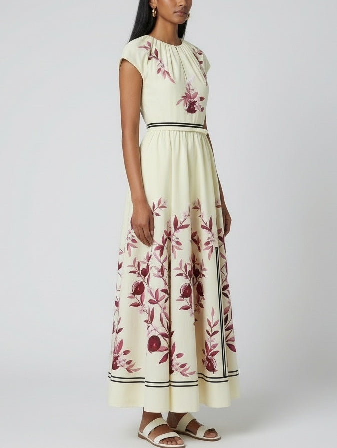 Botanical Border-Print Maxi Dress - Dresses