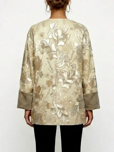 Botanical Embellished Evening Jacket - Jackets