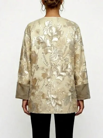 Botanical Embellished Evening Jacket - Jackets