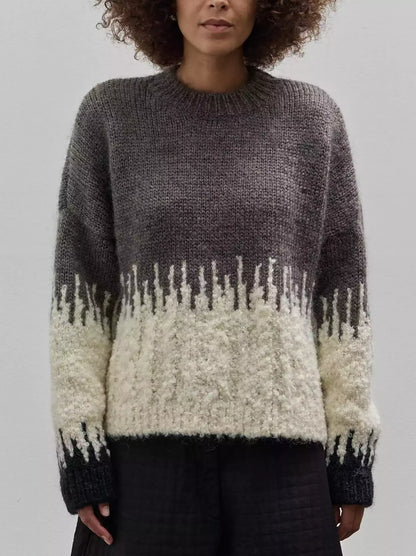 Boxy Textured Wool-Blend Sweater Branna Couture