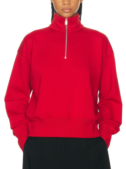 Bright Red Stanfield Zip Polo Sweatshirt Branna Couture