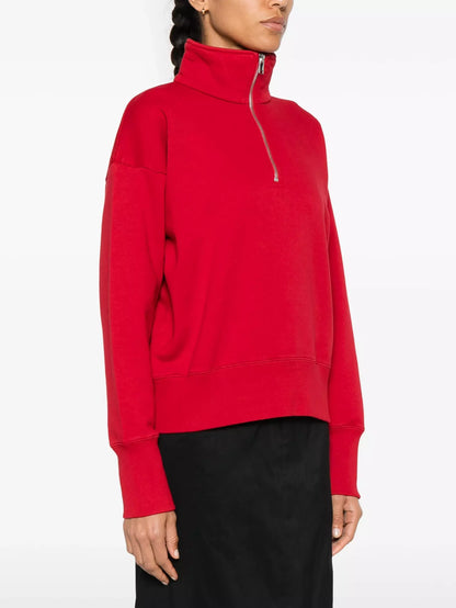 Bright Red Stanfield Zip Polo Sweatshirt Branna Couture