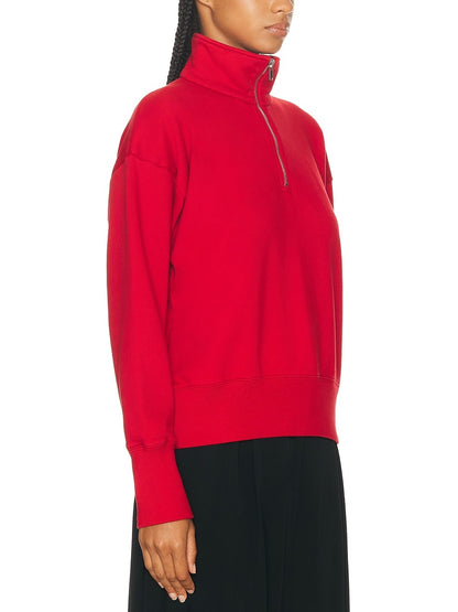 Bright Red Stanfield Zip Polo Sweatshirt Branna Couture