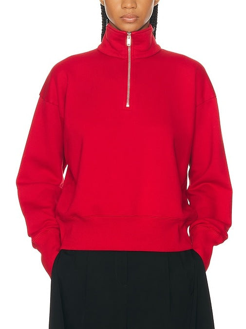 Bright Red Stanfield Zip Polo Sweatshirt Branna Couture