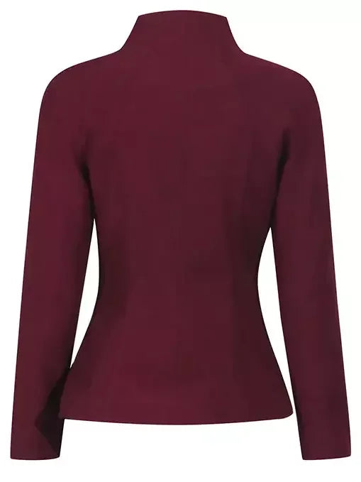 Burgundy Jacket with Gold Button front and Skirt Set Suits & Sets