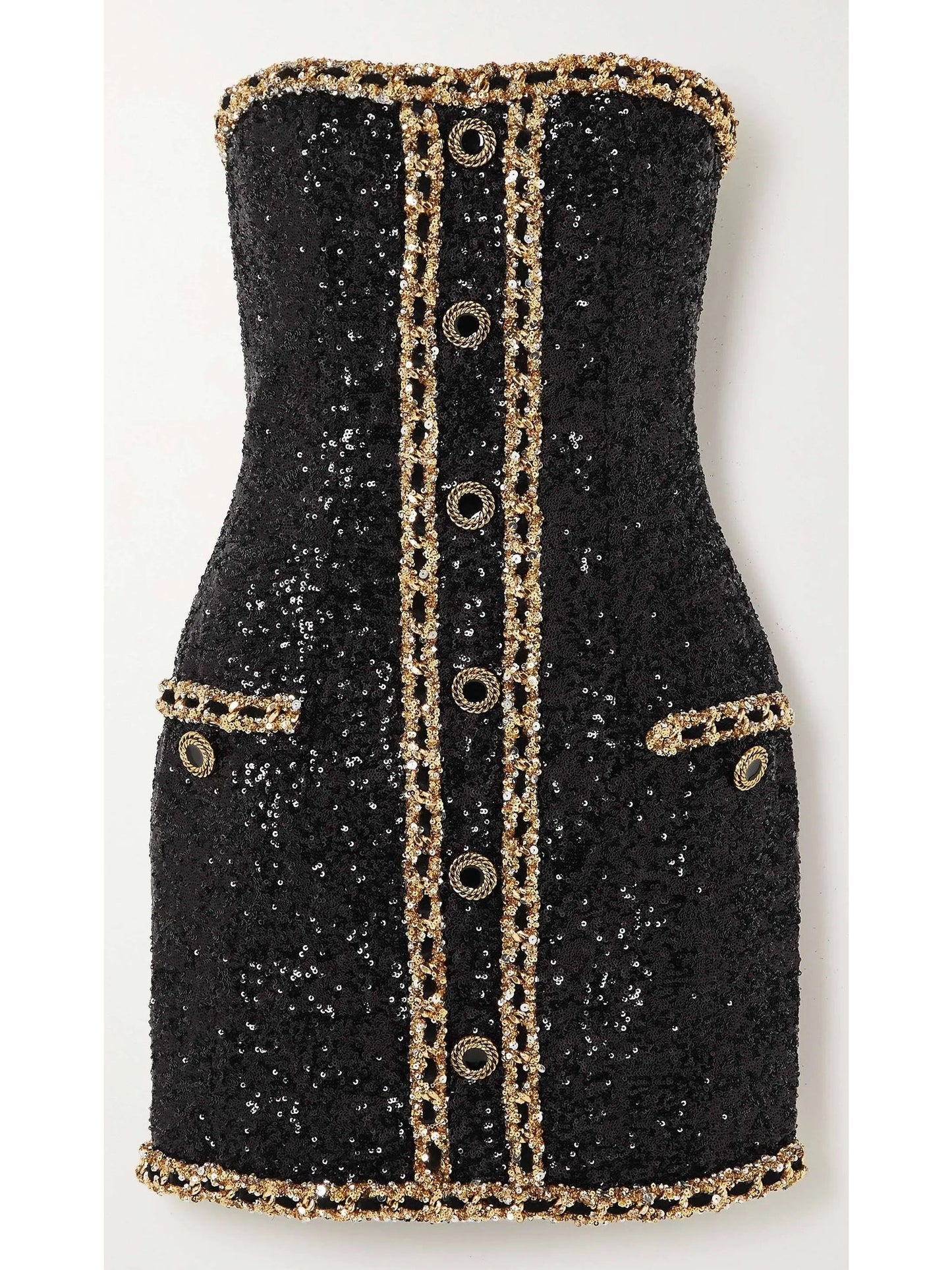 Bustier Dress with Sequin Embroidery - Branna Couture