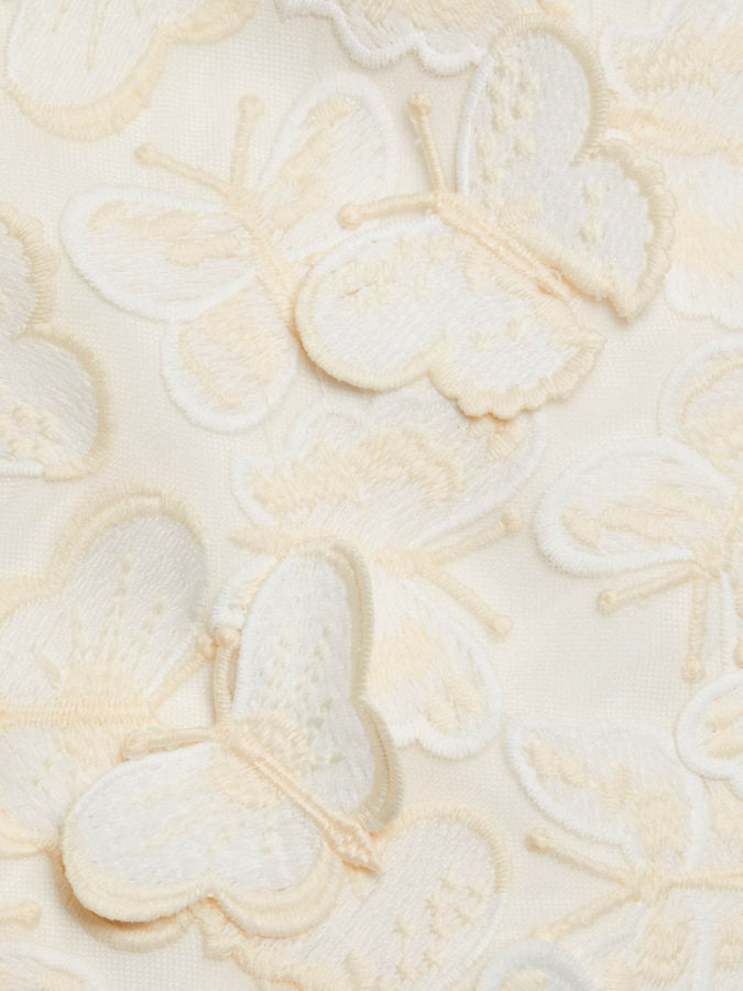 Butterfly-Appliques Puff-Sleeve Mini Dress - Dresses