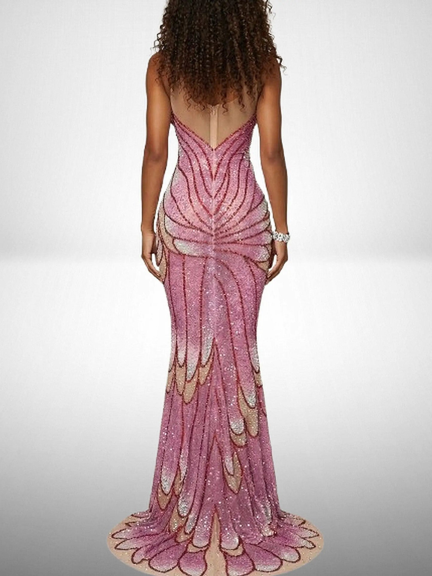Butterfly-Motif Crystal-Embellished Sculptural Gown - Dresses