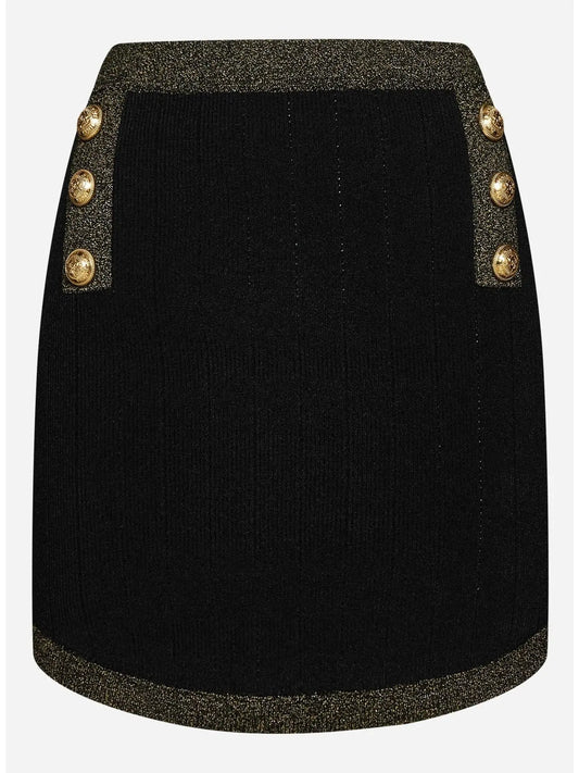 Buttoned Knit Mini Skirt - Branna Couture