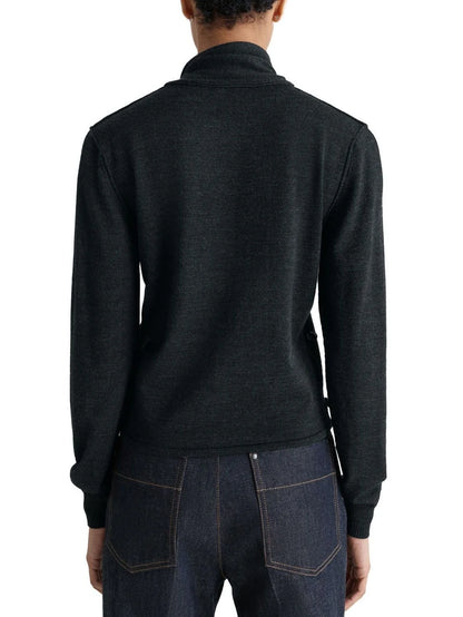 Buttoned Wool-Blend Cardigan with Scarf - Sweaters & Knitwear