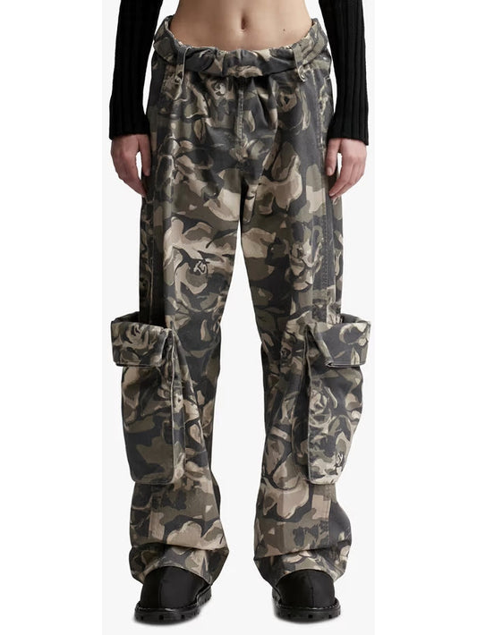 Camouflage Cargo Pants with Rolled Waist - Branna Couture