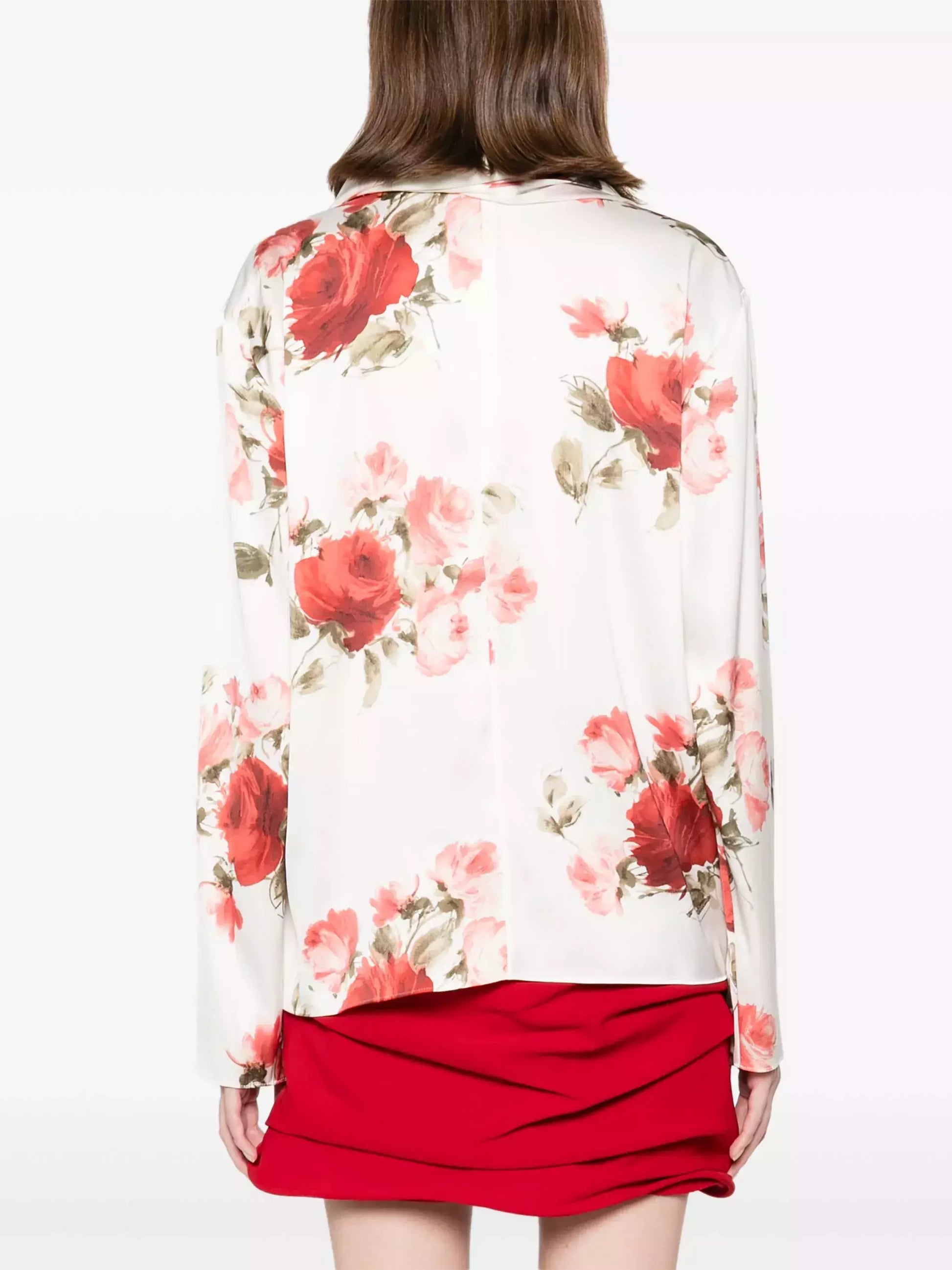 Cape-Effect Floral-Print Blouse Branna Couture