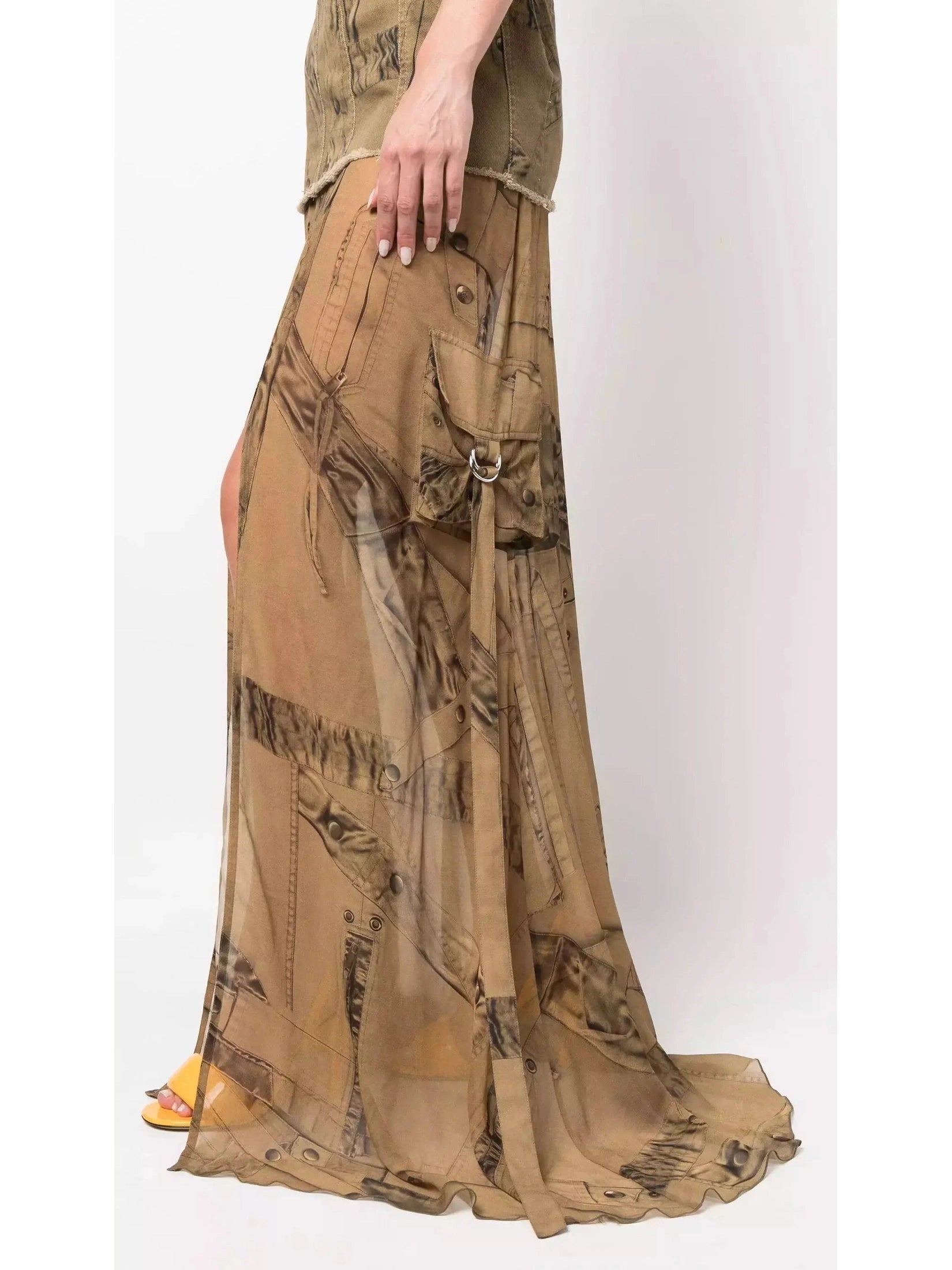 Cargo Patch-Print Long Dress - Branna Couture