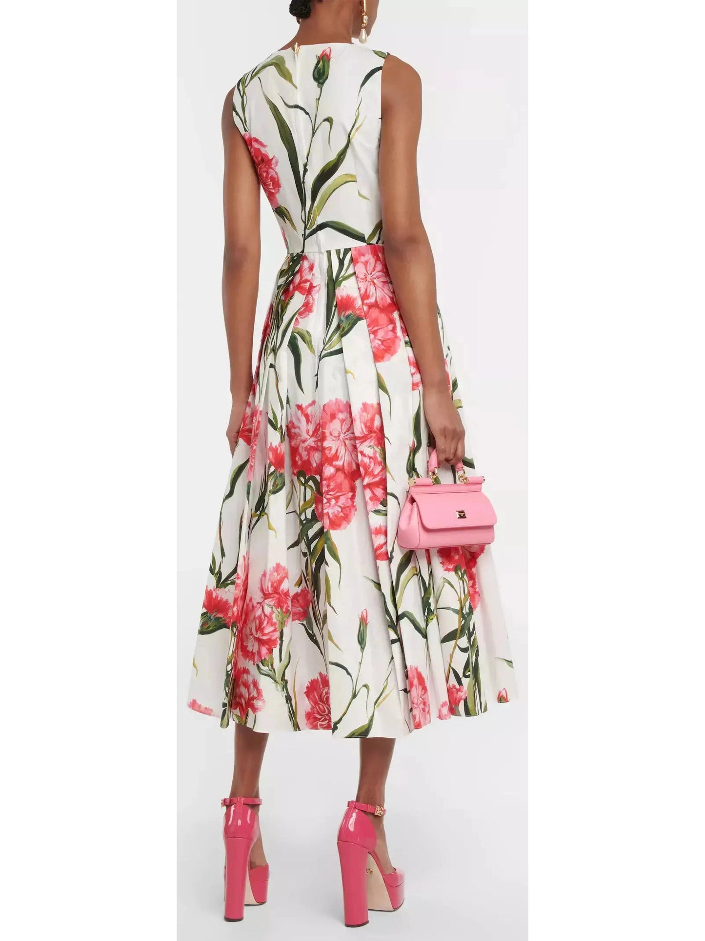 Carnation-Printed Midi Dress - Branna Couture