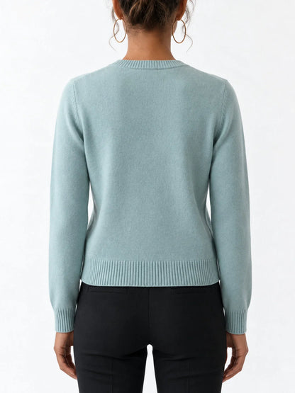 Cashmere Floral Motif Button Front Cardigan - Sweaters & Knitwear