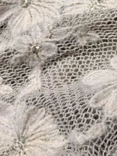 Cashmere Wool Blend Openwork Floral Knit Sweater - Sweaters & Knitwear