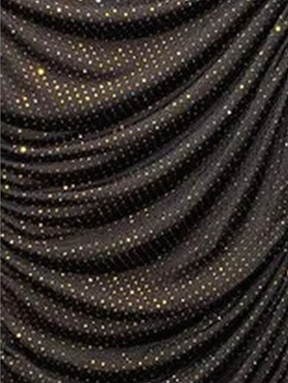 Chocolate Brown Crystal-Embellished Ruched Midi Dress - Dresses