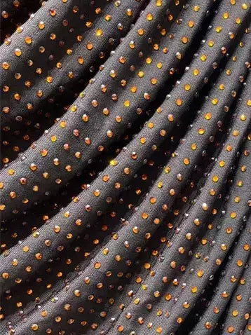 Chocolate Brown Crystal-Embellished Ruched Midi Dress - Dresses