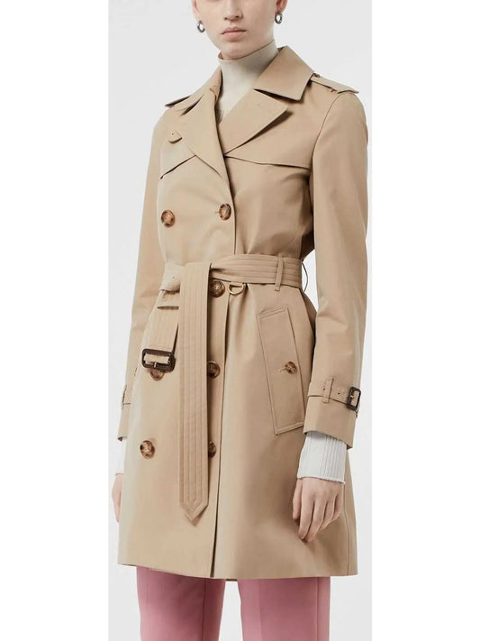 Cotton Gabadine Trench Coat, Beige - Branna Couture