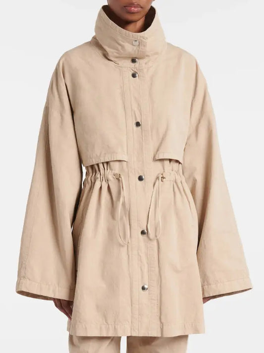 Cotton Gabardine Drawstring-Waist Jacket - Small - Jackets