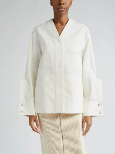 Cotton Raised Placket Utility Shirt-Jacket - Branna Couture