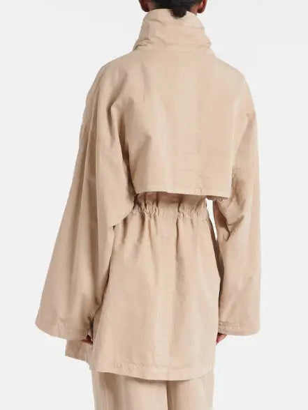 Cotton Gabardine Drawstring-Waist Jacket - Jackets
