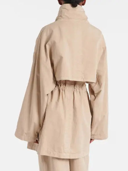 Cotton Gabardine Drawstring-Waist Jacket - Jackets