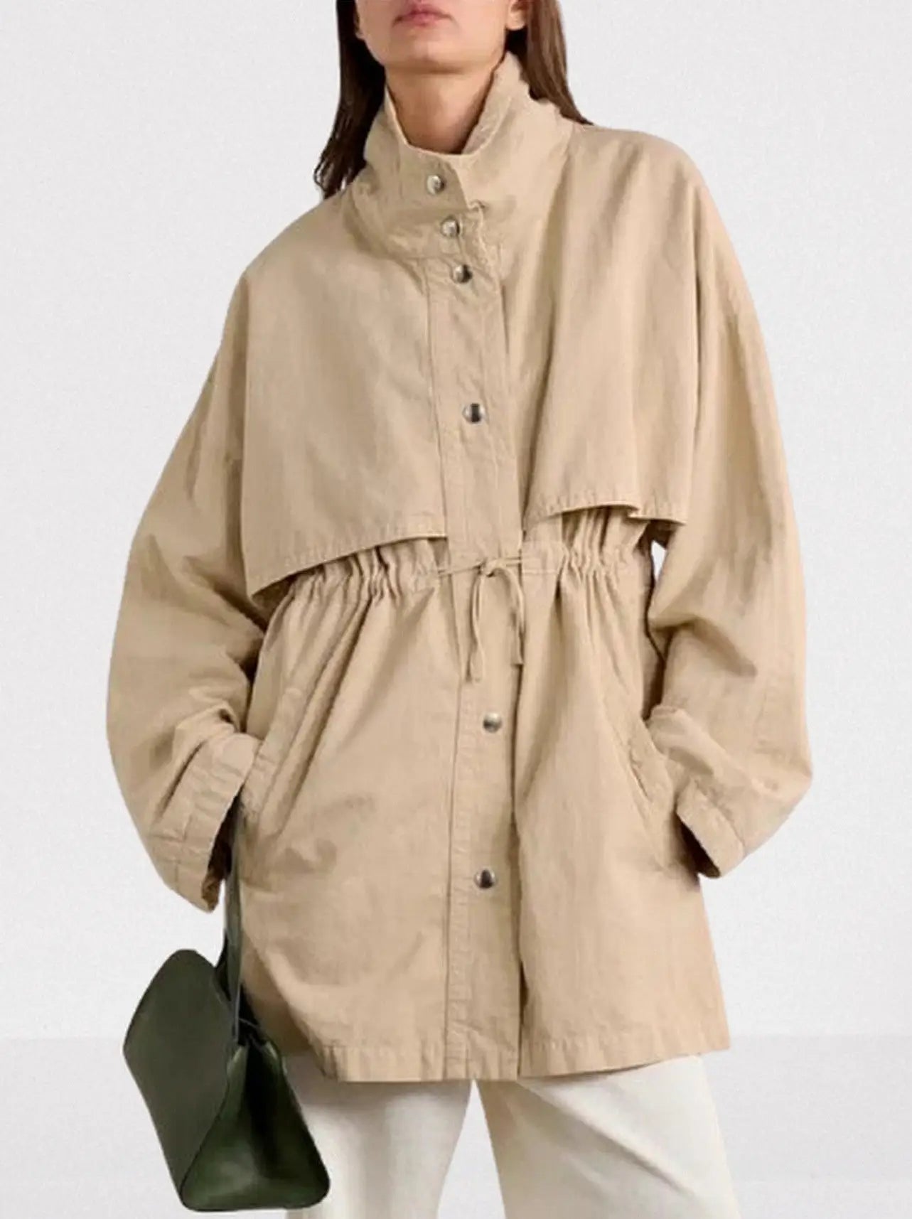 Cotton Gabardine Drawstring-Waist Jacket - Jackets
