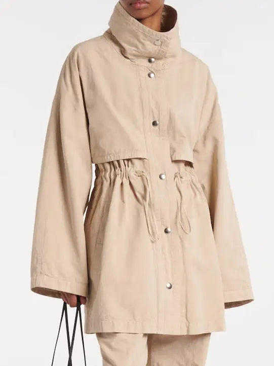 Cotton Gabardine Drawstring-Waist Jacket - Jackets