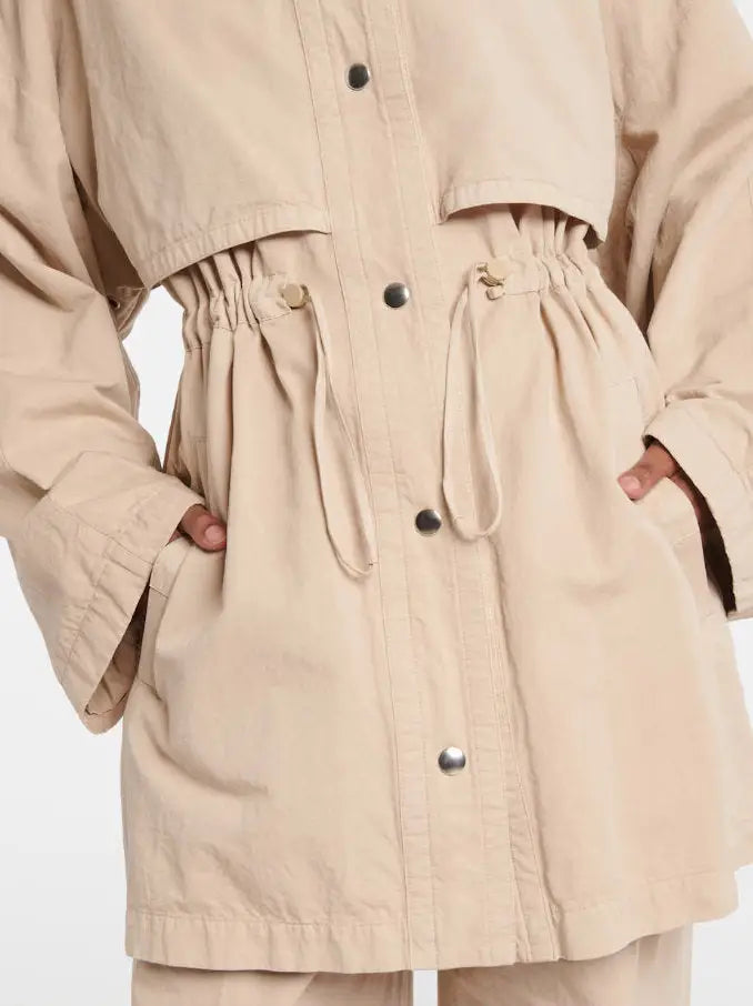 Cotton Gabardine Drawstring-Waist Jacket - Jackets