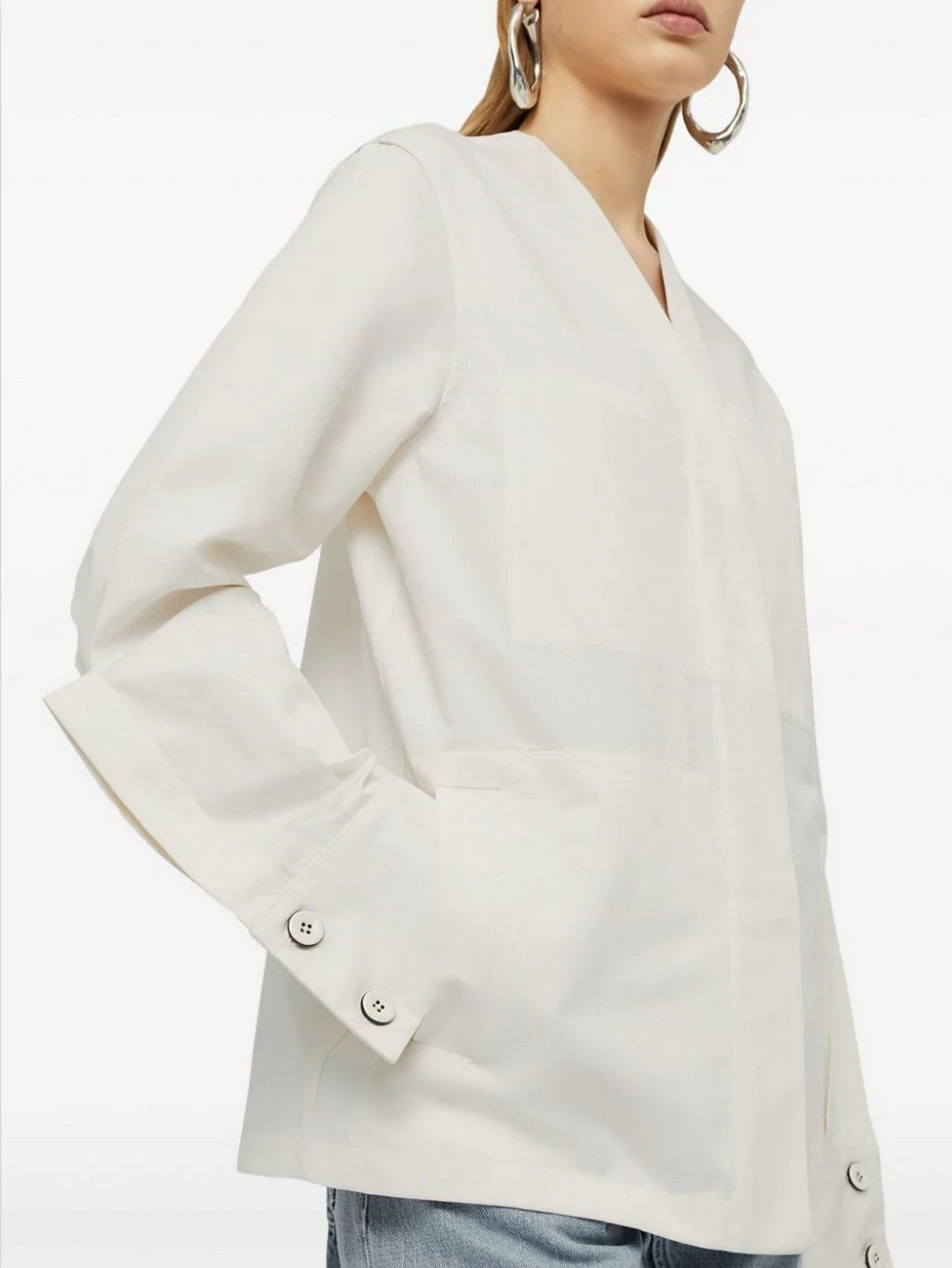 Cotton Raised Placket Utility Shirt-Jacket - Branna Couture