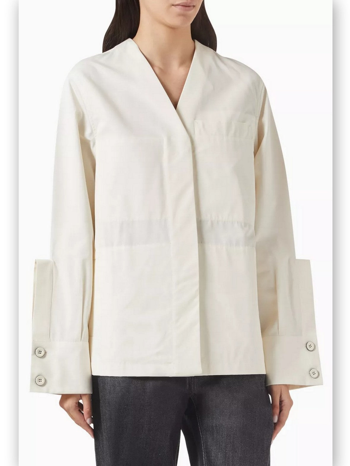 Cotton Raised Placket Utility Shirt-Jacket - Branna Couture