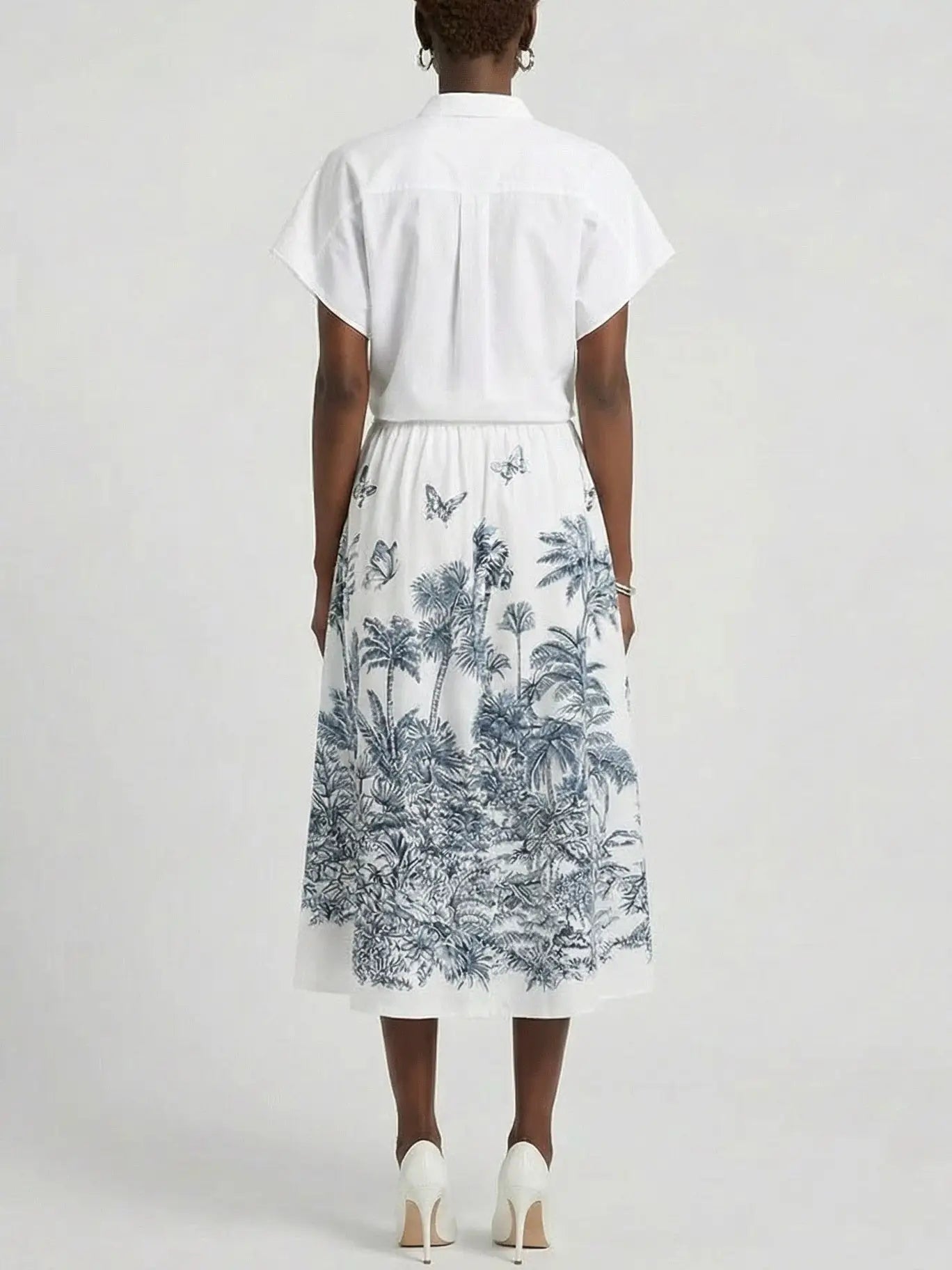 Cotton Tropical Toile Top and Skirt Set - Suits & Sets