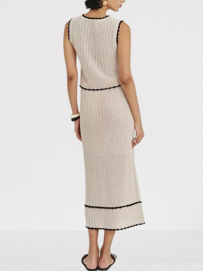 Crochet Knit Daisy Tank and Skirt Set - Suits & Sets