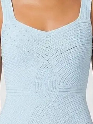 Crystal-Embellished Knit Cardigan and Midi Dress Set - Suits & Sets