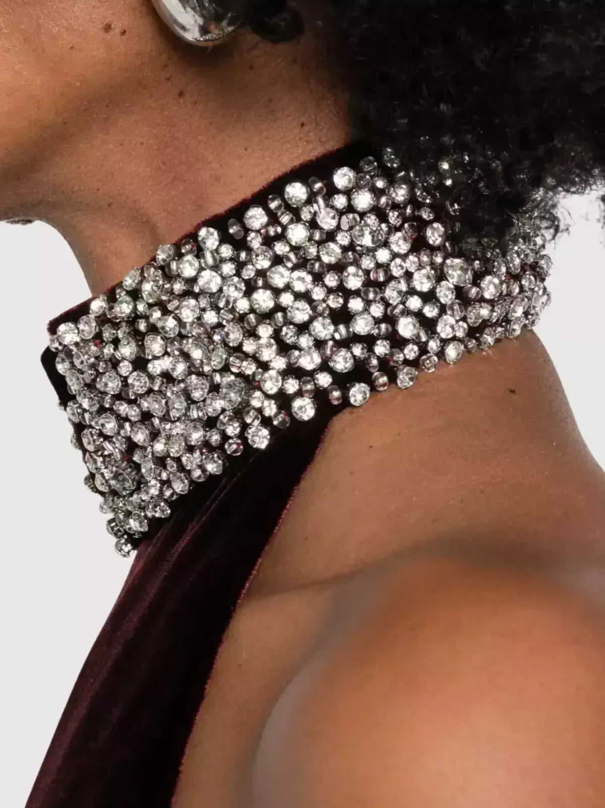 Crystal-Embellished Velvet Peplum Mini Dress - Dresses