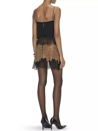 Crystal Chainmail Top and Skirt Set Suits & Sets