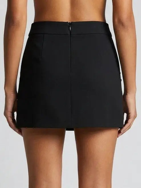Crystal Snowflake Embellished Mini Skirt - Skirts