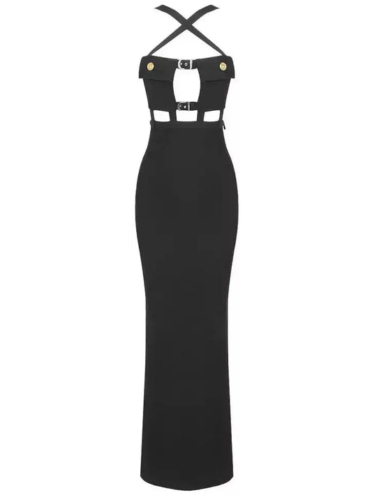 Cut-Out Black Gown - Branna Couture