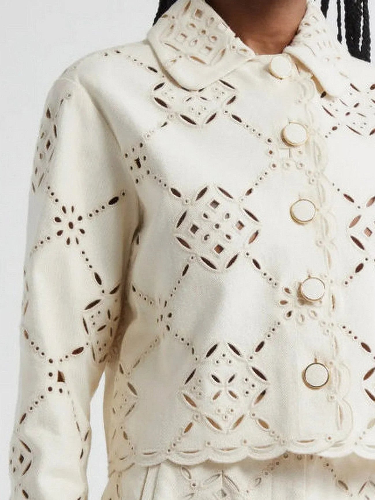 Cut-Out Cropped Jacket and Short Set - Suits & Sets