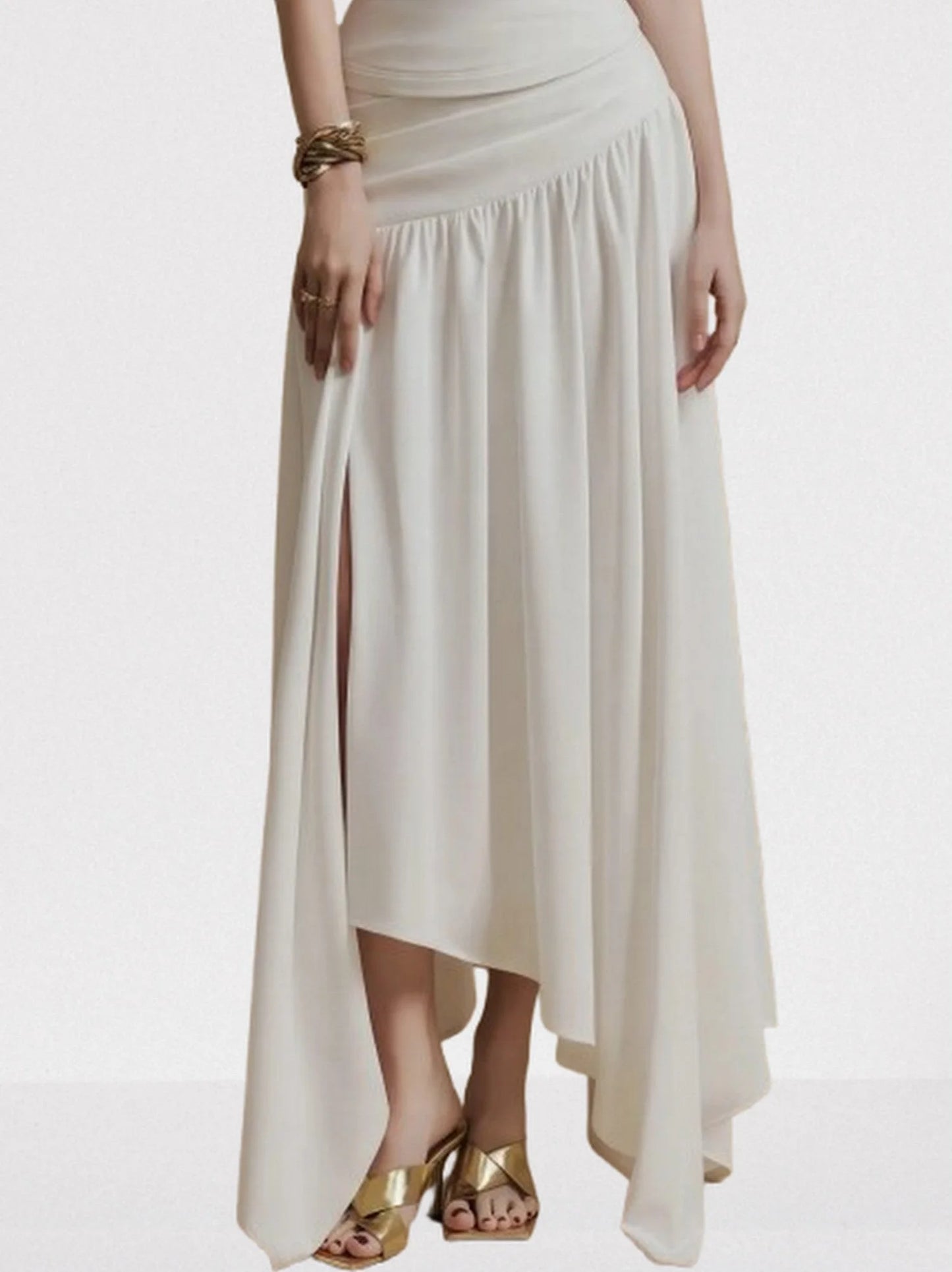 Cut-Out Draped Top and Skirt Set - Suits & Sets
